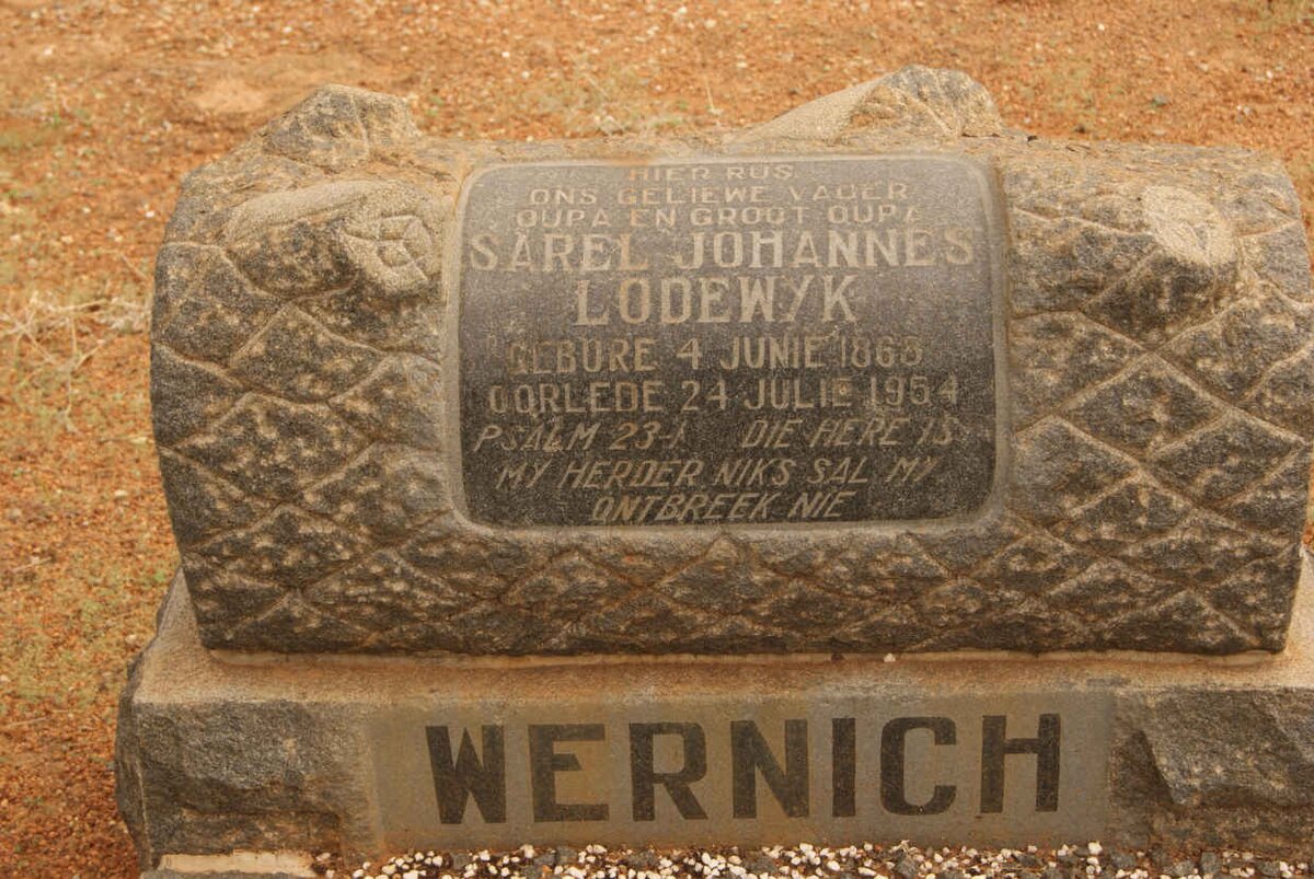 WERNICH Sarel Johannes Lodewyk 1868-1954