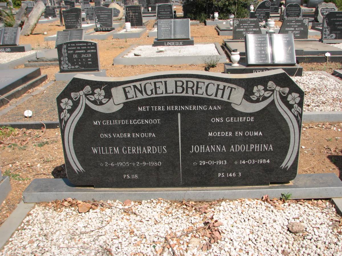 ENGELBRECHT Willem Gerhardus 1905-1980 &amp; Johanna Adolphina 1913-1984