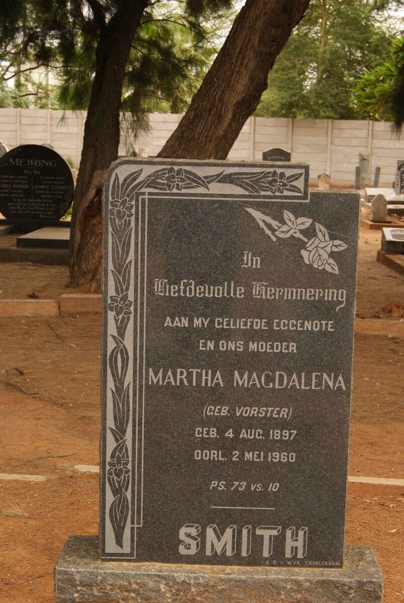 SMITH Martha Magdalena nee VORSTER 1897-1960