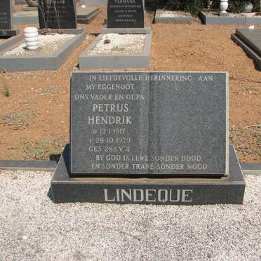 LINDEQUE Petrus Hendrik 1917-1979