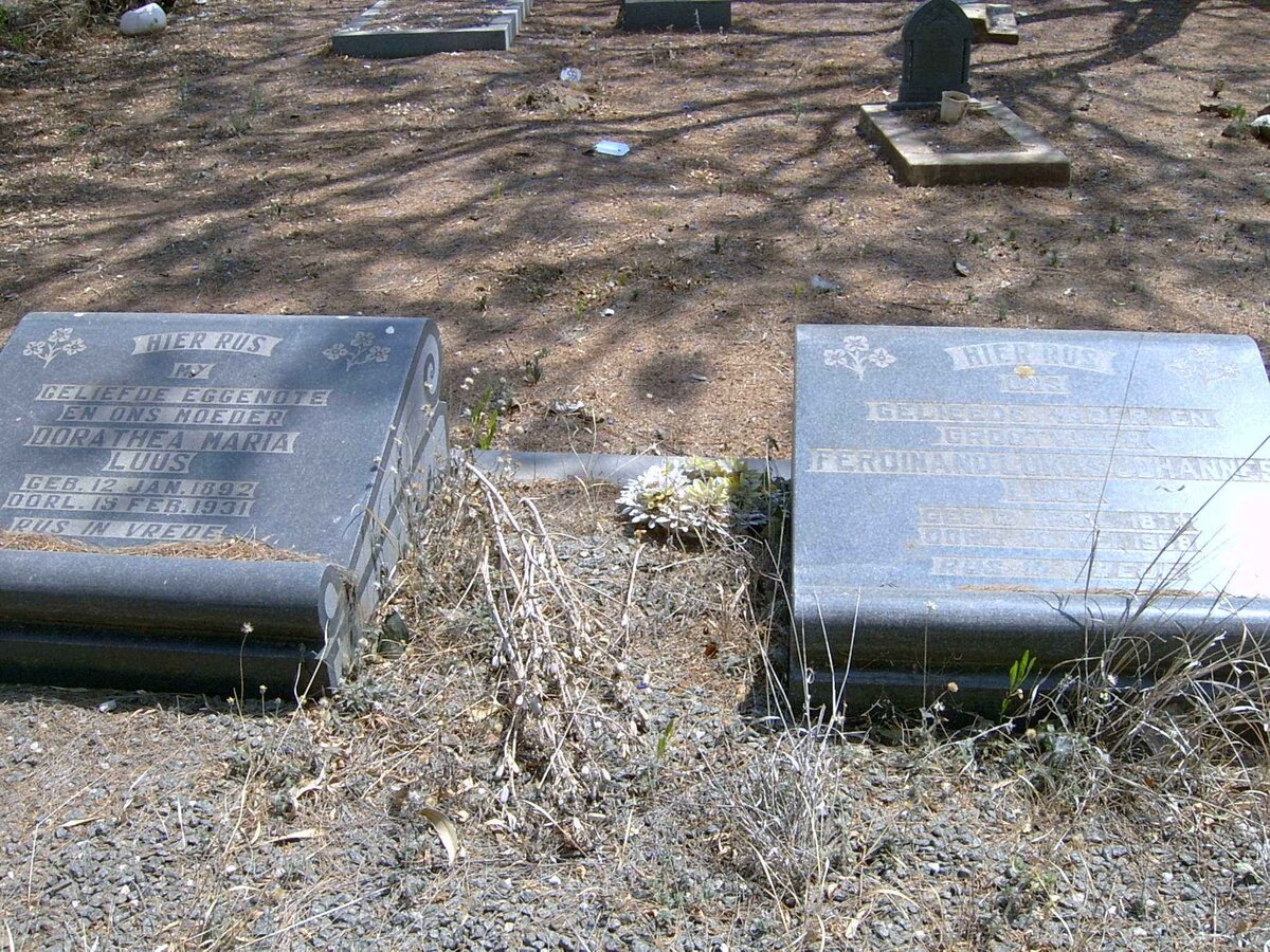 LUUS Ferdinand Lukas Johannes 1879-1968 &amp; Dorathea Maria 1892-1931