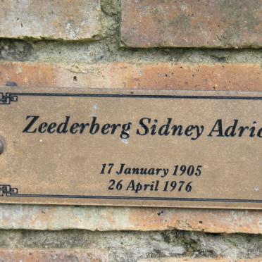 ZEEDERBERG Sidney Adrian 1905-1976