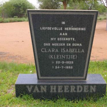 HEERDEN Clara Isabella, van 1929-1995