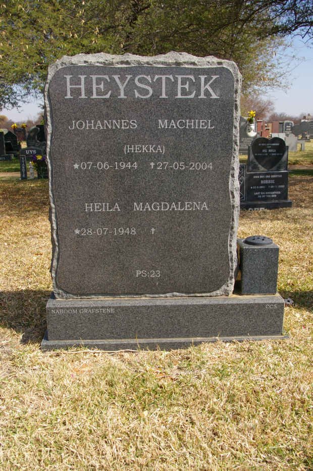 HEYSTEK Johannes Machiel 1944-2004 &amp; Heila Magdalena 1948-