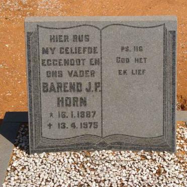 HORN Barend J.P. 1887-1975