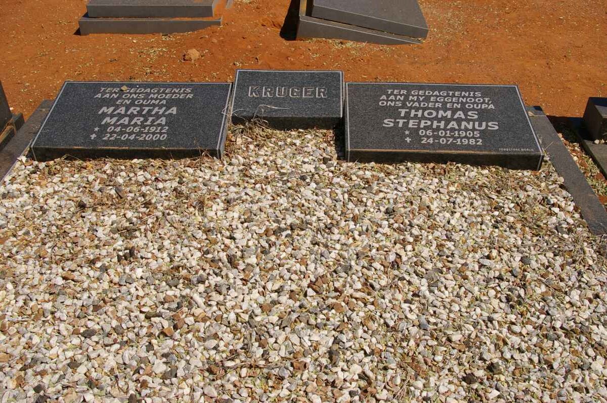 KRUGER Thomas Stephanus 1905-1982 &amp; Martha Maria 1912-2000