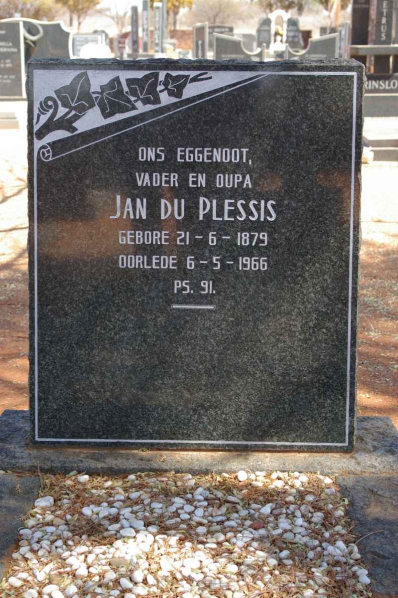 PLESSIS Jan, du 1879-1966