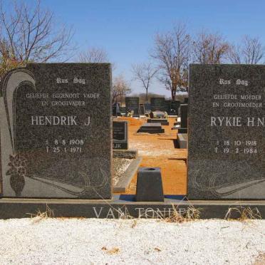 TONDER Hendrik J., van 1908-1971 &amp; Rykie H.N. 1918-1984