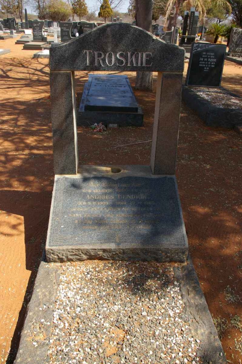 TROSKIE Andries Hendrik 1933-1965