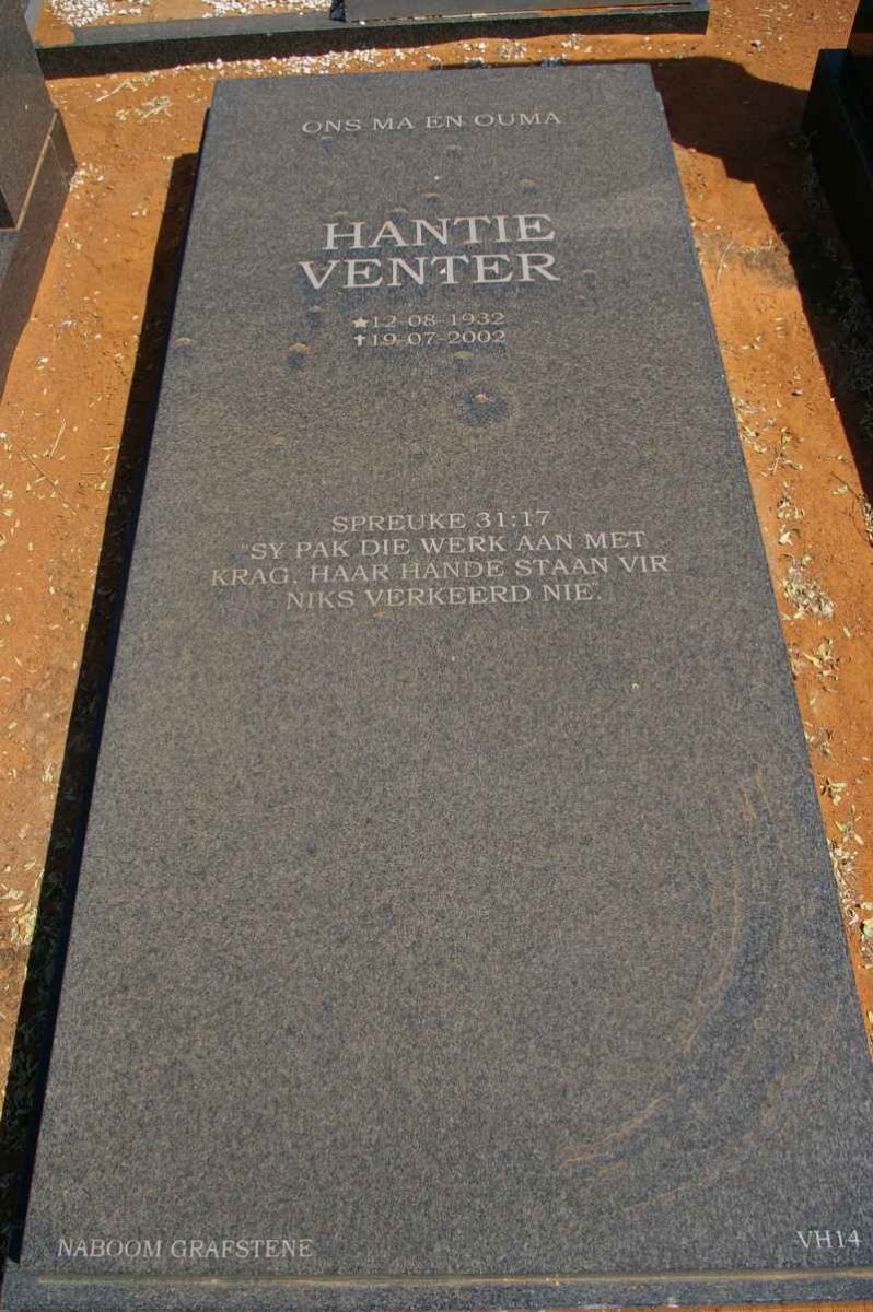 VENTER Hantie 1932-2002