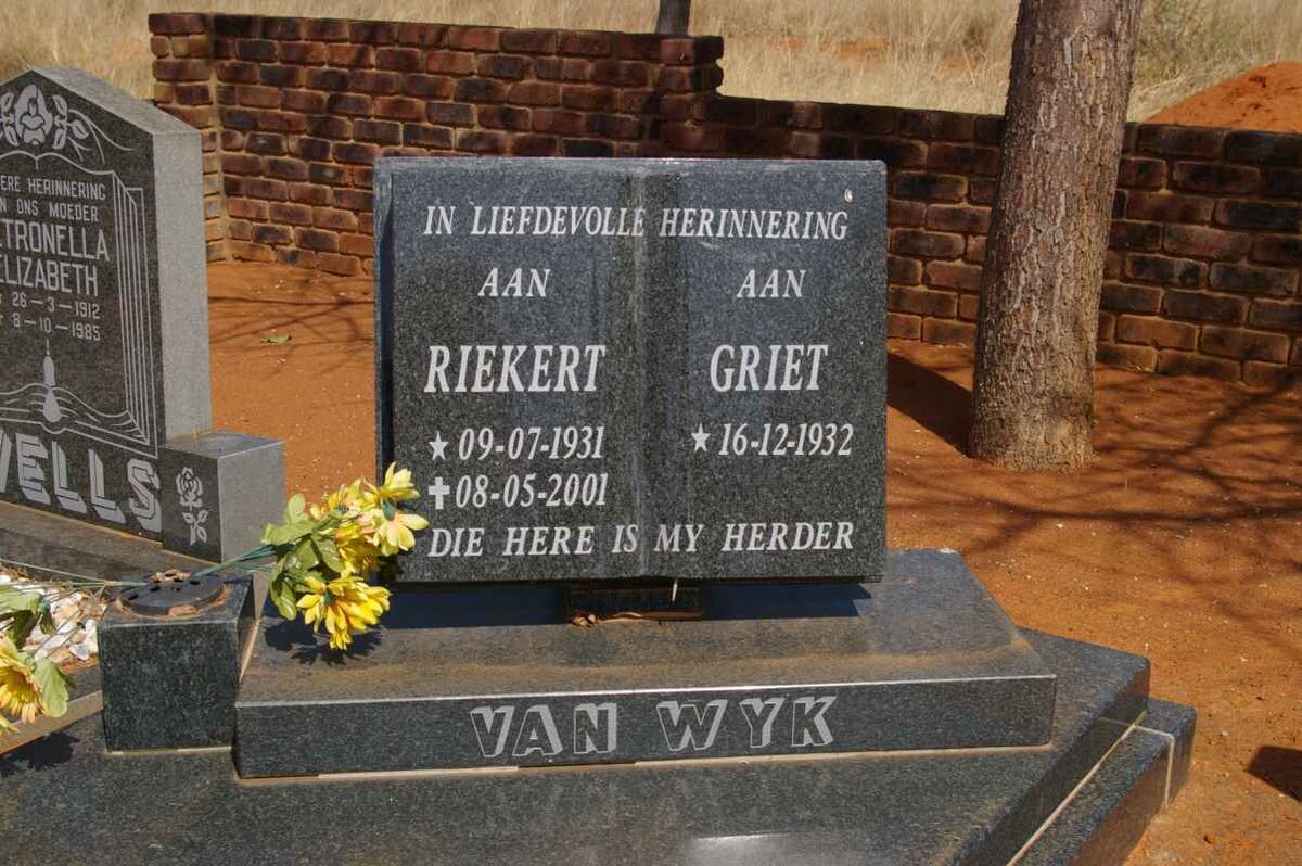 WYK Riekert, van 1931-2001 &amp; Griet 1932-