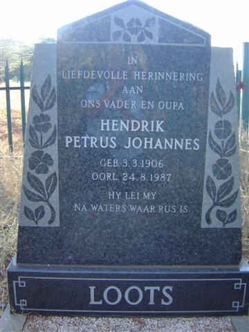 LOOTS Hendrik Petrus Johannes 1906-1987