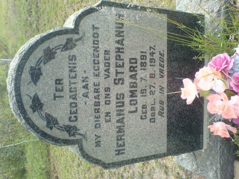 LOMBARD Hermanus Stephanus 1891-1947
