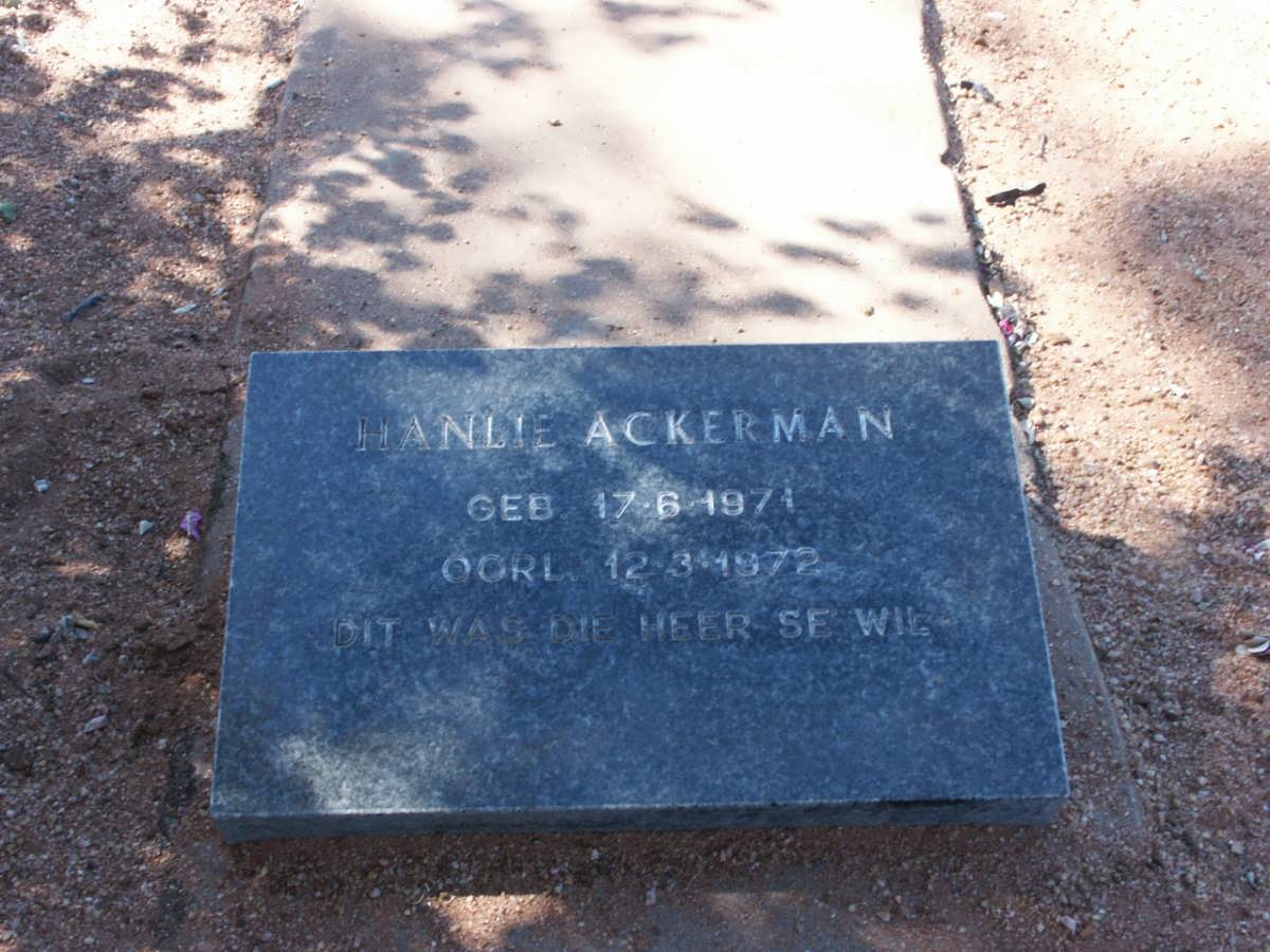 ACKERMAN Hanlie 1971-1972