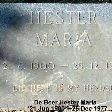 BEER Hester Maria, de 1900-1977