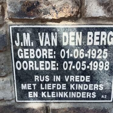 BERG J.M., van den 1925-1998