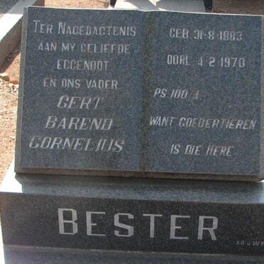 BESTER Gert Barend Cornelius 1883-1970