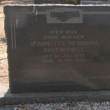 BADENHORST Jeannetta Hendrina 1875-1955