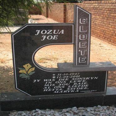 CLOETE Jozua Joe 1947-2001