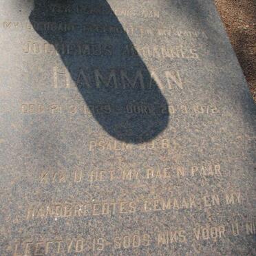 HAMMAN Joghemus Johannes 1929-1972