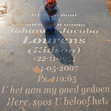 LOURENS Johanna Jacoba nee KIDSON 1954-2007