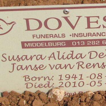 RENSBURG Susara Alida Deborah, Janse van 1941-2010
