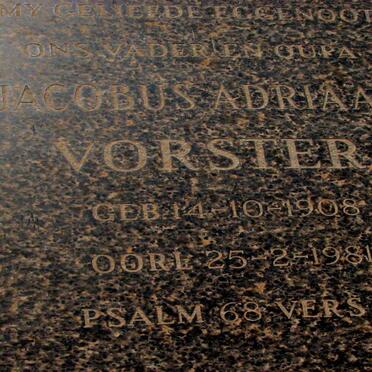 VORSTER Jacobus Adriaan 1908-1981