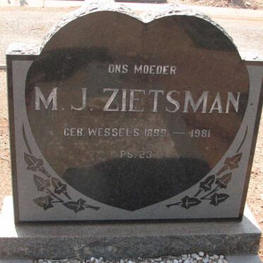 ZIETSMAN M.J. nee WESSELS 1899-1981