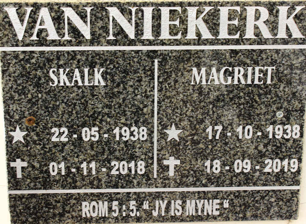 NIEKERK Skalk, van 1938-2018 &amp; Magriet 1938-2019