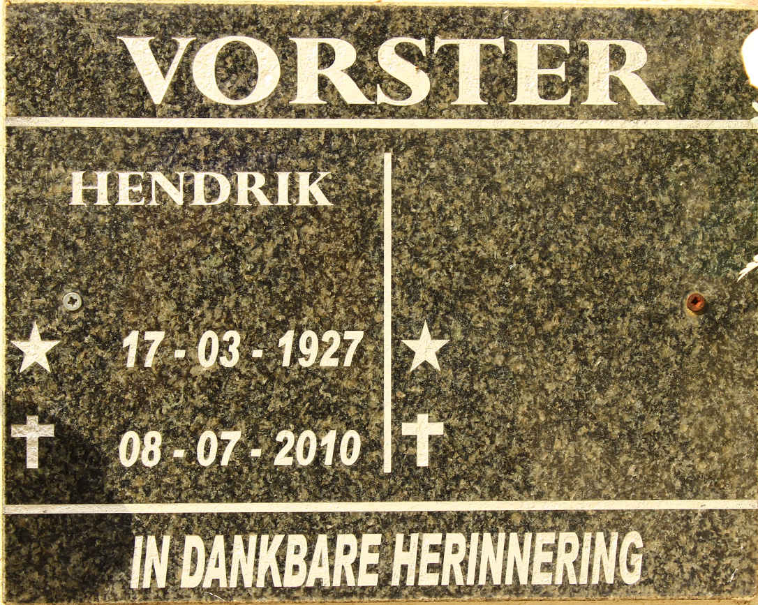 VORSTER Hendrik 1927-2010