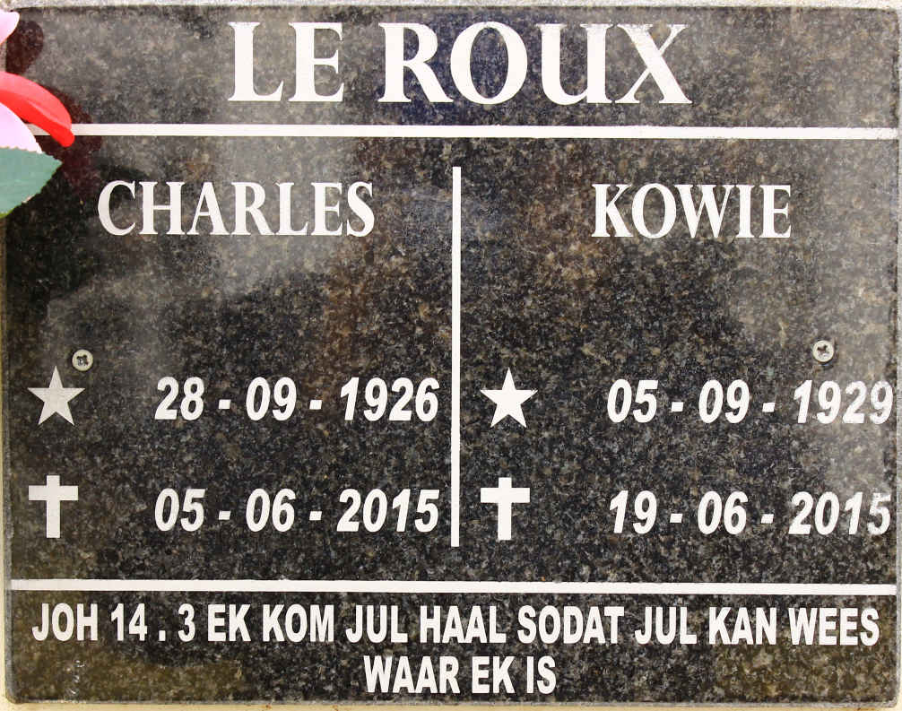 ROUX Charles, le 1926-2015 &amp; Kowie 1929-2015
