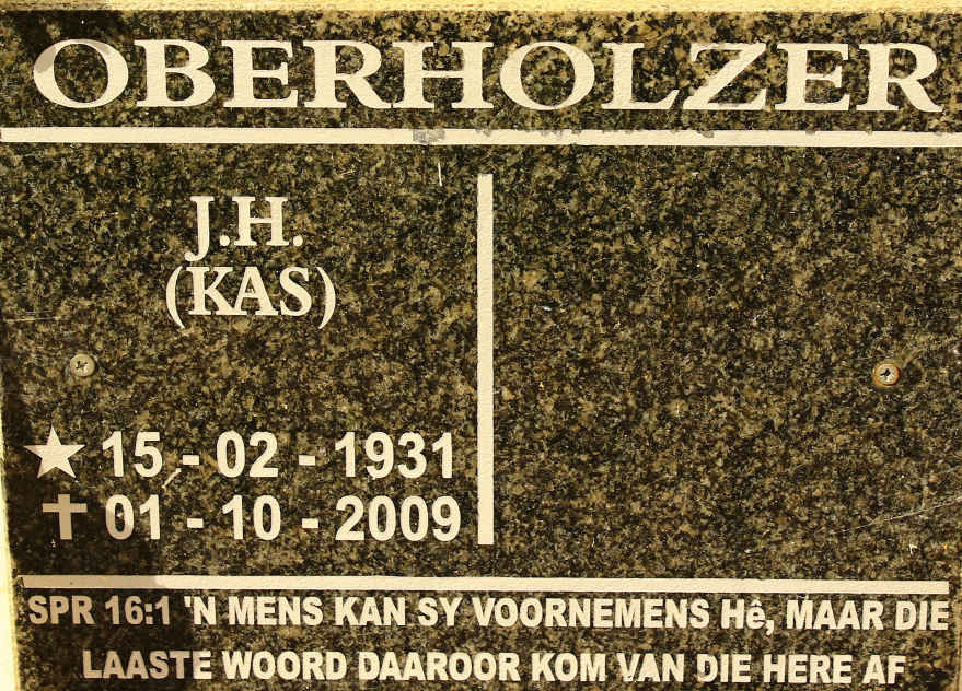 OBERHOLZER J.H. 1931-2009