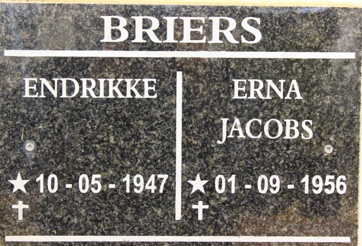 BRIERS Endriekke 1947- &amp; Erna JACOBS 1956-