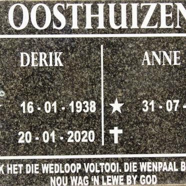 OOSTHUIZEN Derik 1938-2020 &amp; Anne 1941-