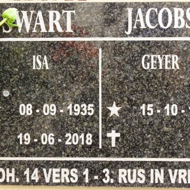SWART Isa 1935-2018 :: JACOBS Geyer 1946-