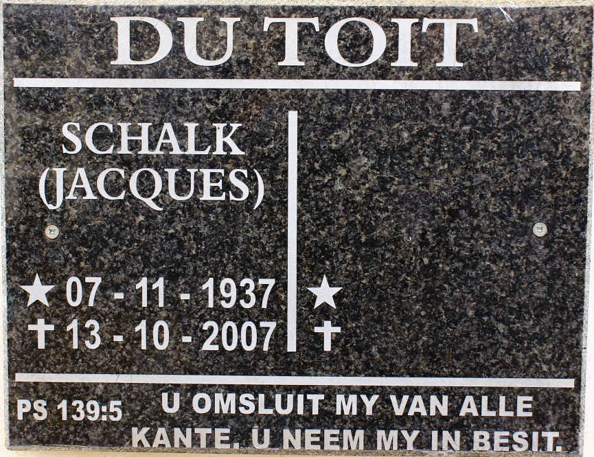 TOIT Schalk, du 1937-2007