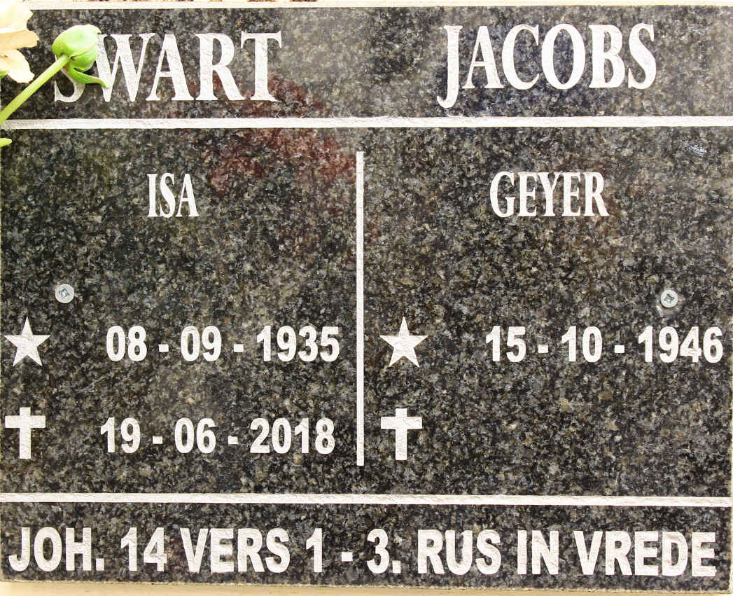 SWART Isa 1935-2018 :: JACOBS Geyer 1946-