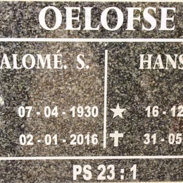 OELOFSE Hansie 1926-1978 &amp; Salome S. 1930-2016