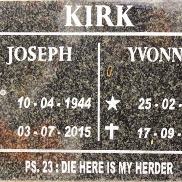 KIRK Joseph 1944-2015 &amp; Yvonne 1949-2021