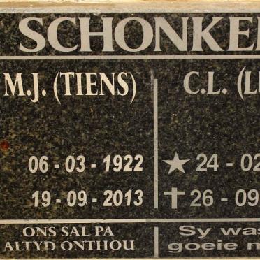 SCHONKEN M.J. 2922-2013 &amp; C.L. 1926-2004