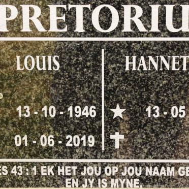 PRETORIUS Louis 1946-2019 &amp; Hannetjie 1948-