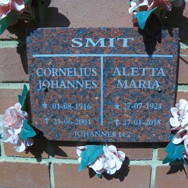 SMIT Cornelius Johannes 1916-2004 &amp; Aletta Maria 1924-2018