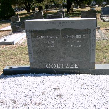 COETZEE Johannes C. 1907-1958 &amp; Carolina A. 1913-1981