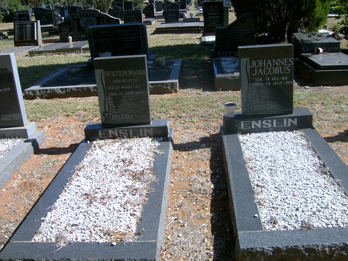 ENSLIN Johannes Jacobus 1912-1984 &amp; Hester Maria HEYSTEK 1913-1973