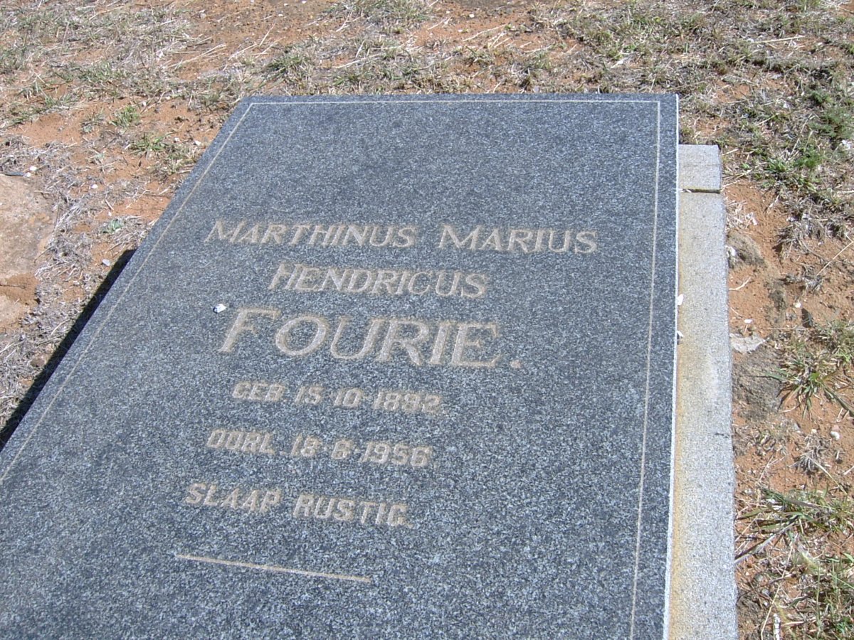 FOURIE Marthinus Marius Hendricus 1892-1956