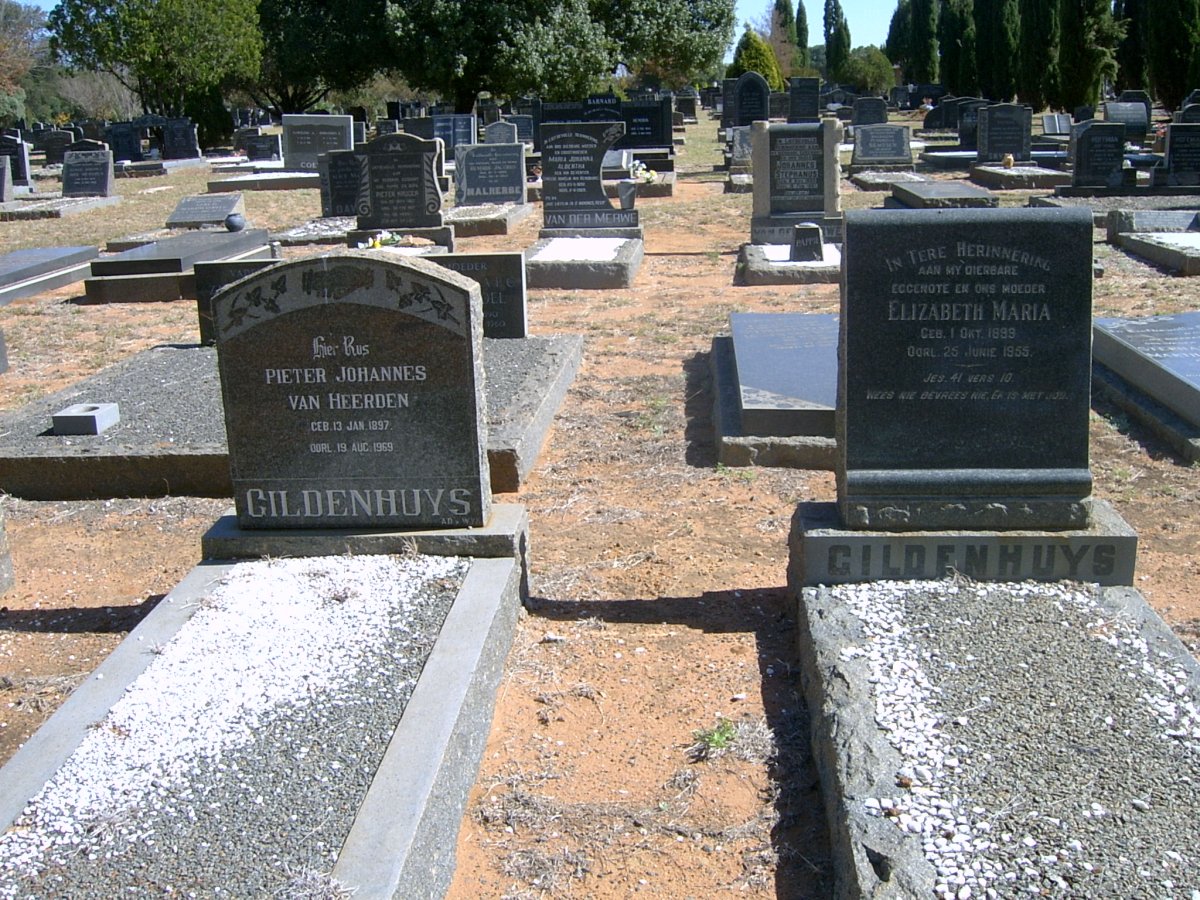 GILDENHUYS Pieter Johannes van Heerden 1897-1969 &amp; Elizabeth Maria 1899-1955