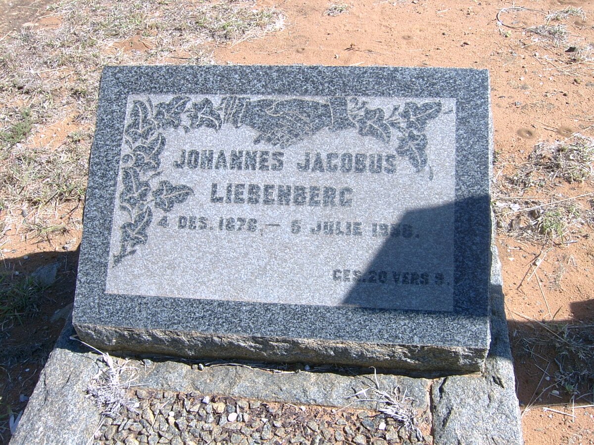 LIEBENBERG Johannes Jacobus 1876-1956