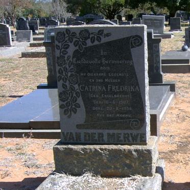 MERWE Catrina Fredrika, van der nee ENGELBRECHT 1907-1955