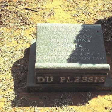 PLESSIS Wilhelmina Sophia, du 1923-1994
