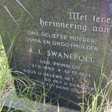 SWANEPOEL A.L. nee PRINSLOO 1893-1971